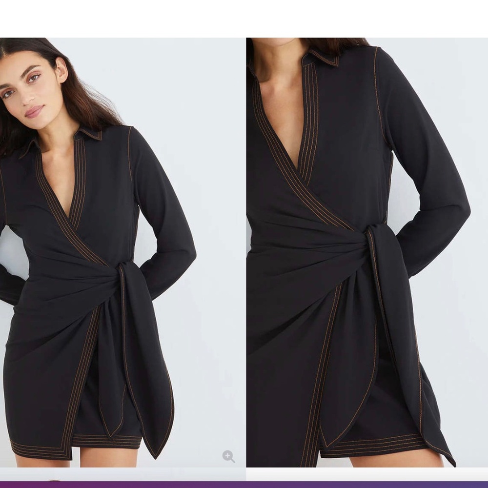 Veronica Beard Lavella Dress Black - Long Sleeve (size two)